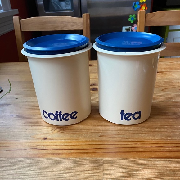 Vintage Coffee and Tea Plastic Canisters